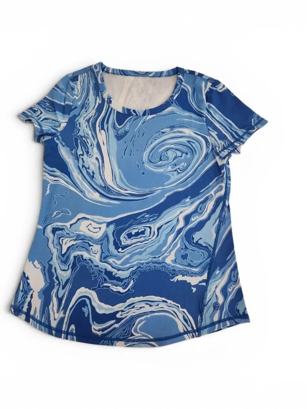 T byβTalbots Blue Marble-Print Short Sleeve Tee Size MP